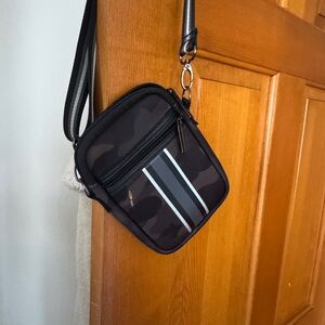 HAUTE SHORE Black and Gray Camouflage Messenger Bag